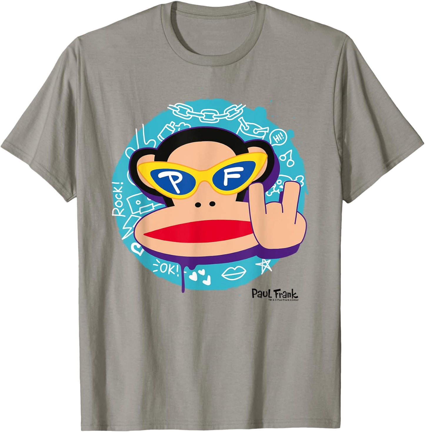 Paul Frank Cool Julius The Monkey Devil Corns , white, S T-Shirt - T-Shirt | Sand