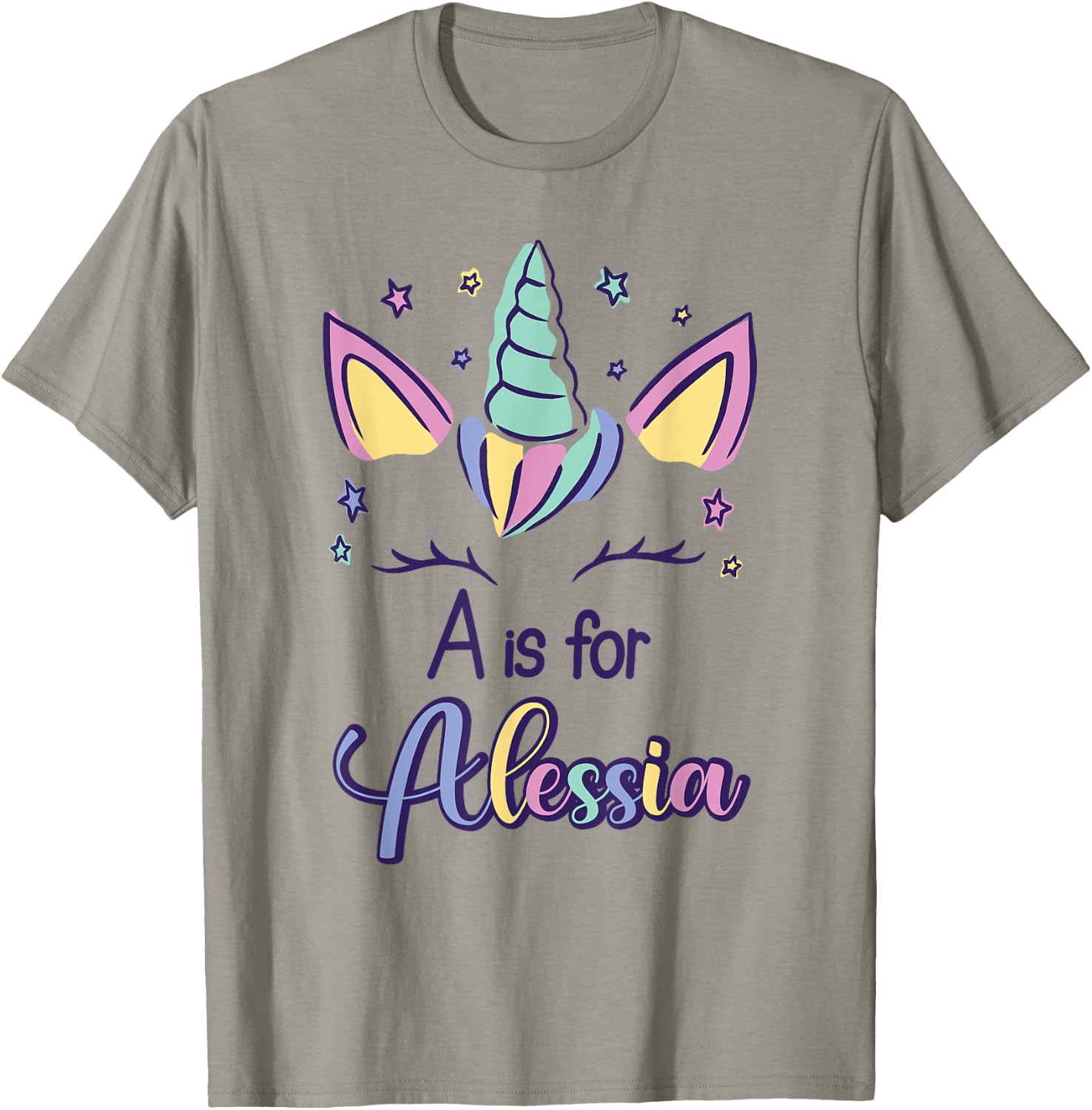 First Name Alessia Personalized A Is For Alessia T-Shirt - T-Shirt | Sand