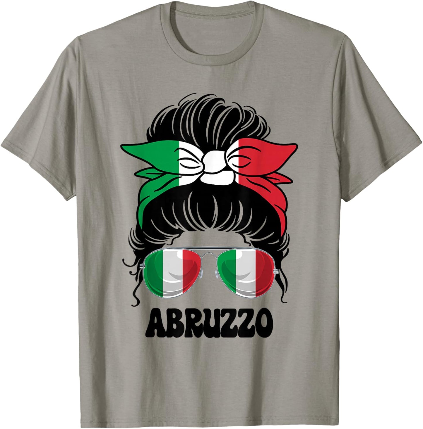 Abruzzo Italy Italian Girl Messy Hair Italy Pride Patriotic T-Shirt - T-Shirt | Sand