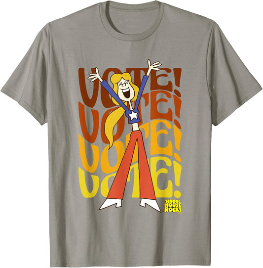 Schoolhouse Rock! Sarah Suffrage Vintage Vote Vintage T-Shirt - T-Shirt | Sand