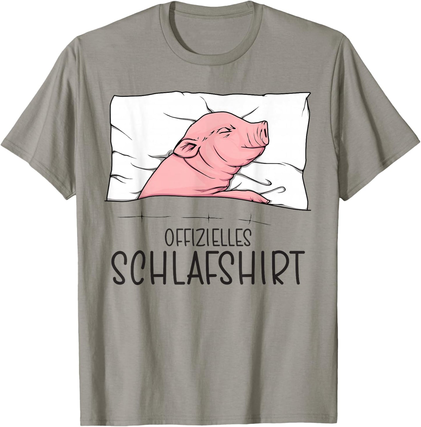 Offizielles Schlafshirt Schwein, Schlafanzug Schweinchen T-Shirt - T-Shirt | Sand