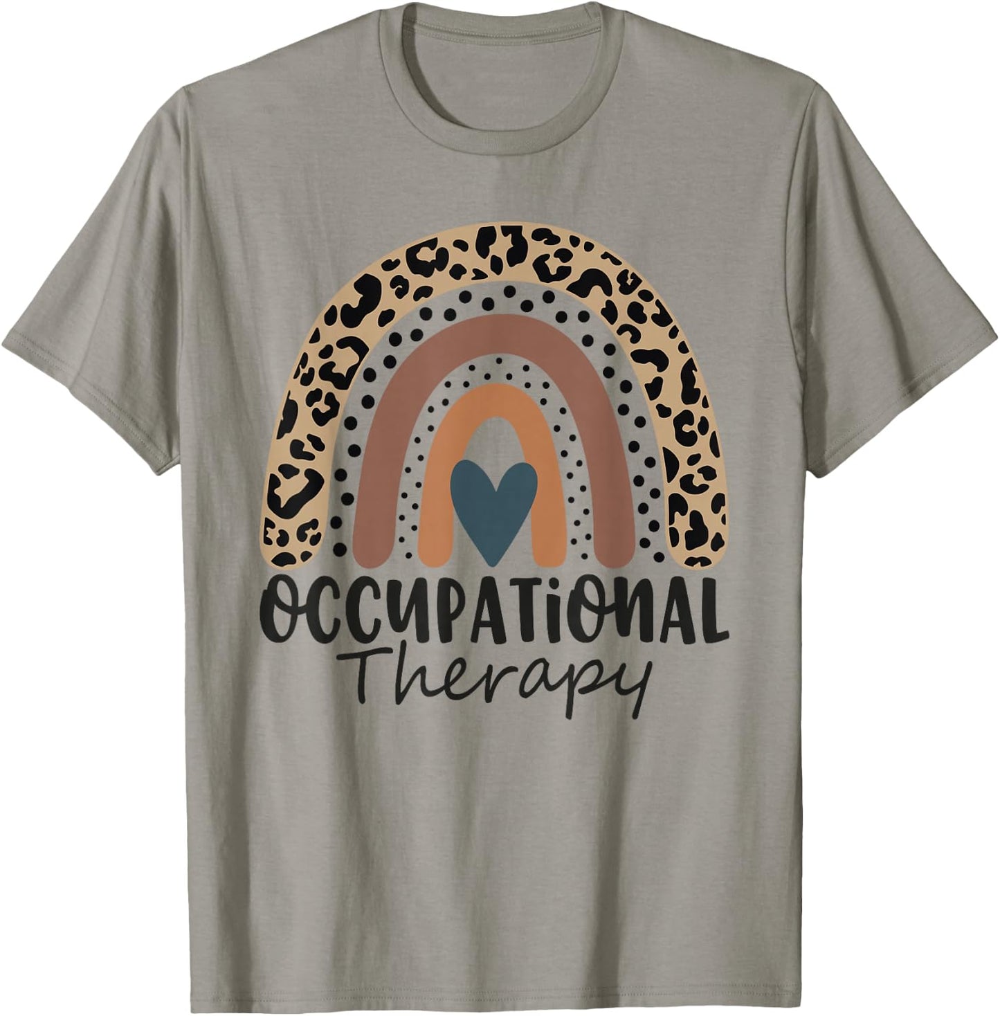 Occupational Therapy -OT Therapist OT Month Leopard Rainbow T-Shirt - T-Shirt | Sand