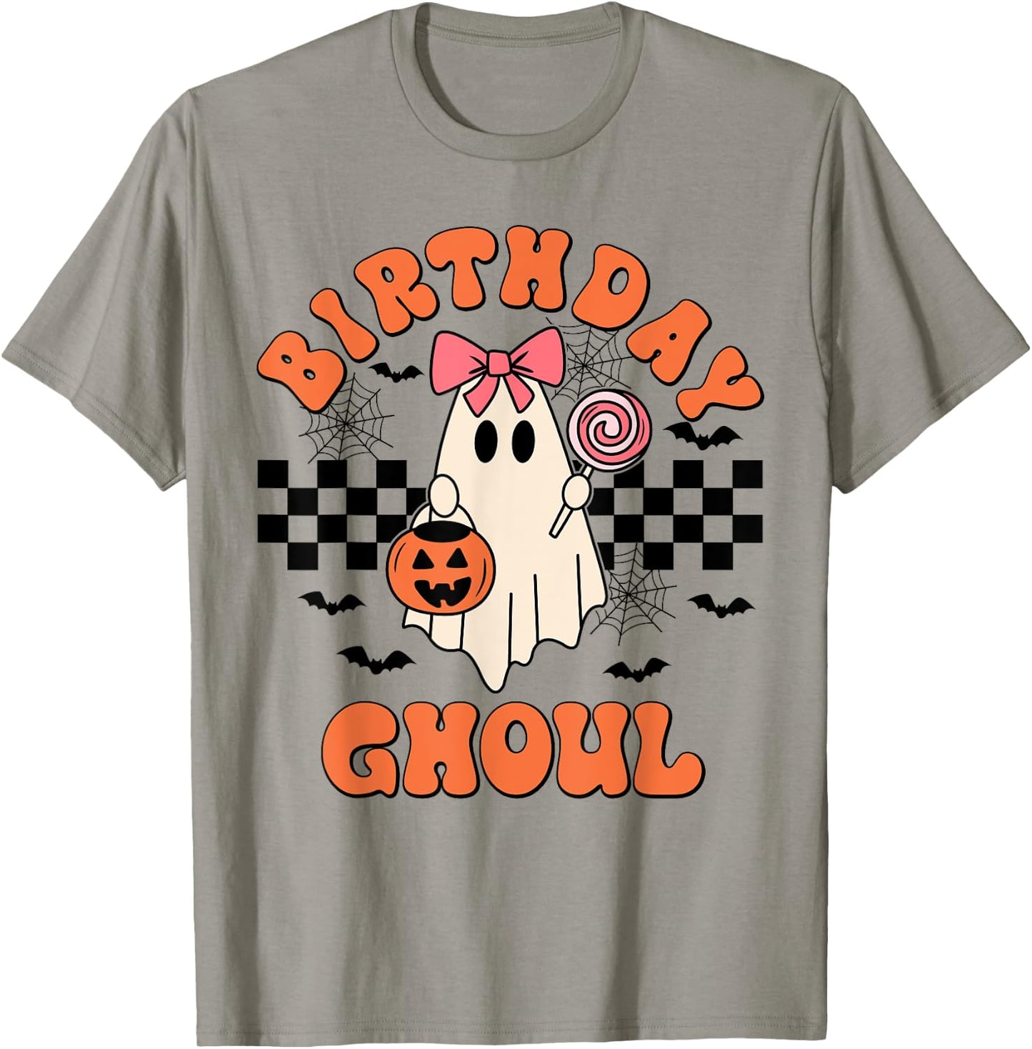 Birthday Ghoul Spooky Season Groovy Halloween Girls Kids T-Shirt - T-Shirt | Sand
