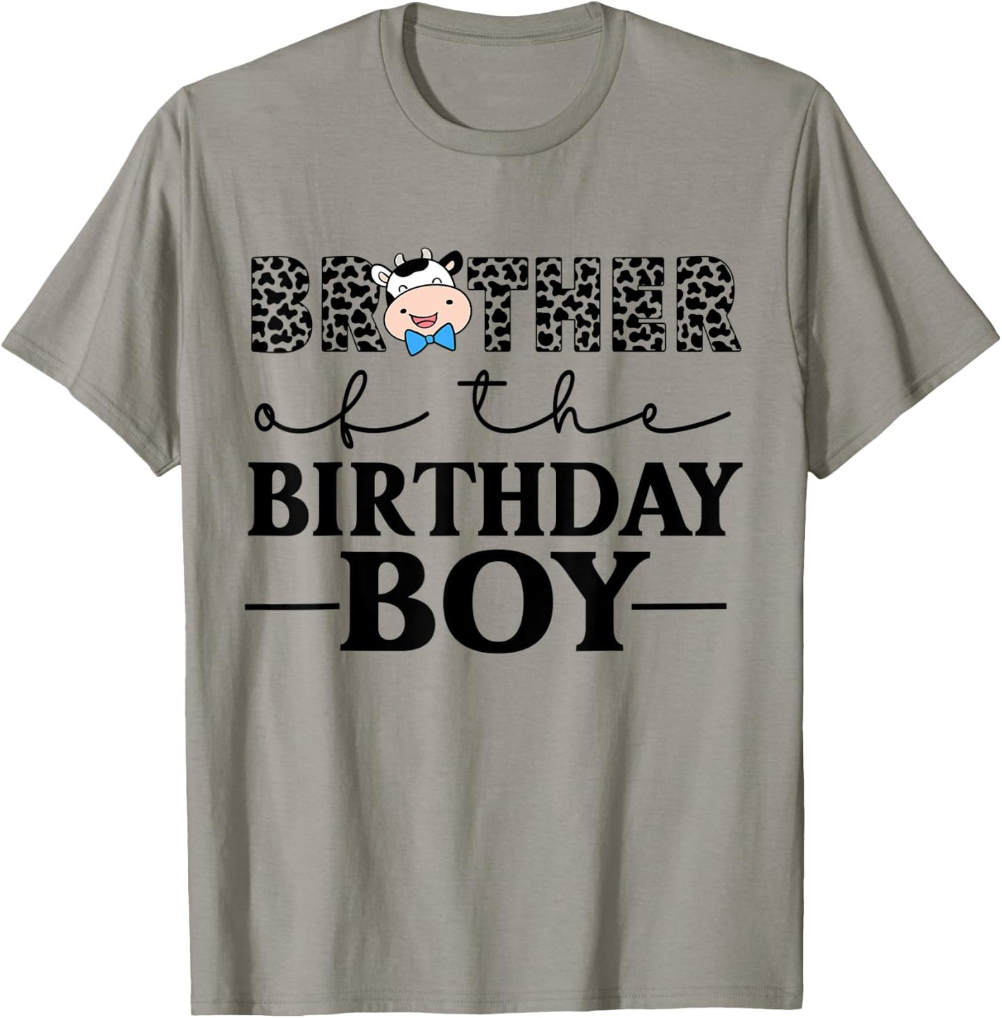Brother of The Birthday Boy Farm Cow Themed Family Matching T-Shirt - T-Shirt | Sand