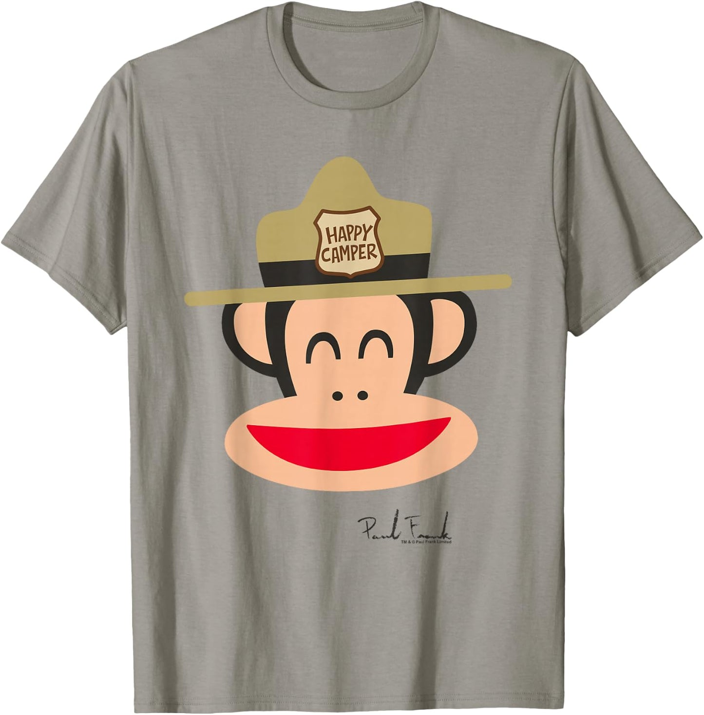 Paul Frank Julius The Monkey Happy Camper Park Ranger Hat T-Shirt - T-Shirt | Sand