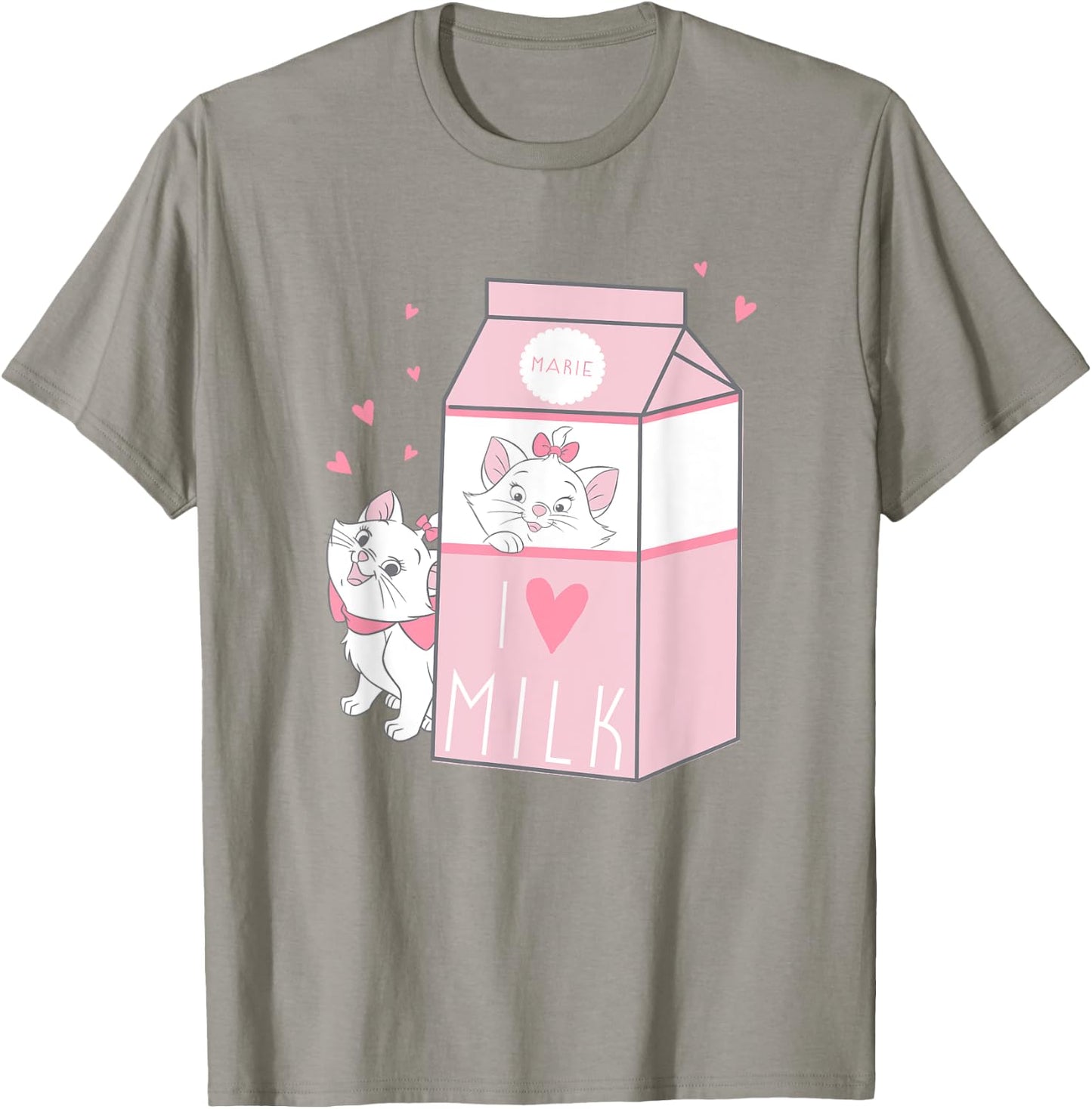 Disney The Aristocats Marie I Love Milk Carton Pink Logo T-Shirt - T-Shirt | Sand