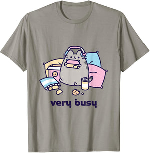 Pusheen Very Busy Gaming T-Shirt - T-Shirt | Sand