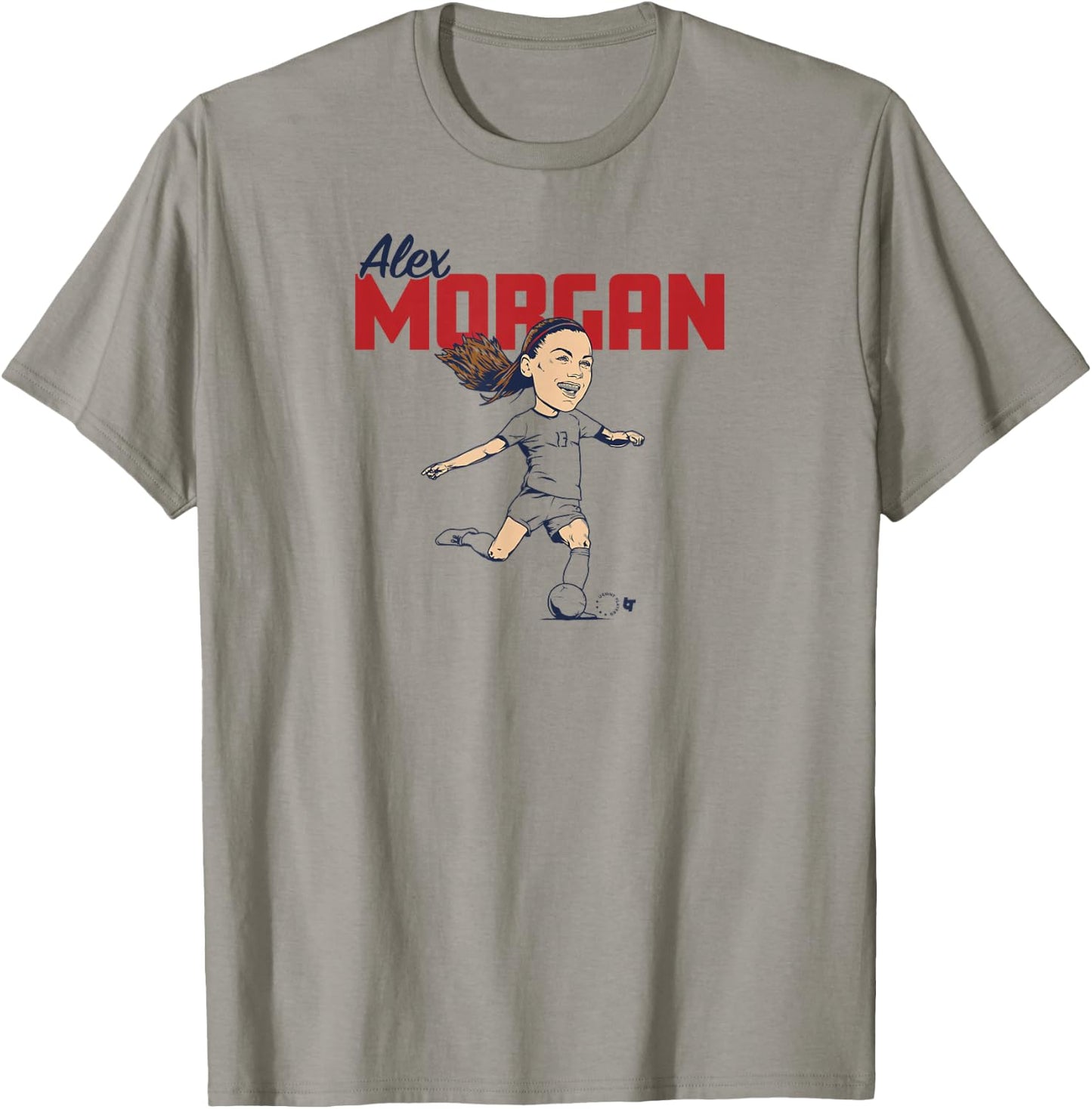 Alex Morgan: Caricature - USWNT Players Association Soccer T-Shirt - T-Shirt | Sand