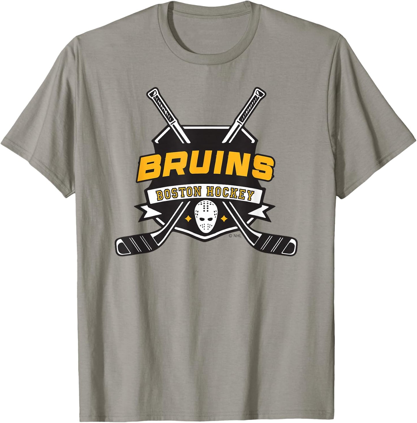 Boston Bruins Hockey Sticks Gray Officially Licensed T-Shirt - T-Shirt | Sand