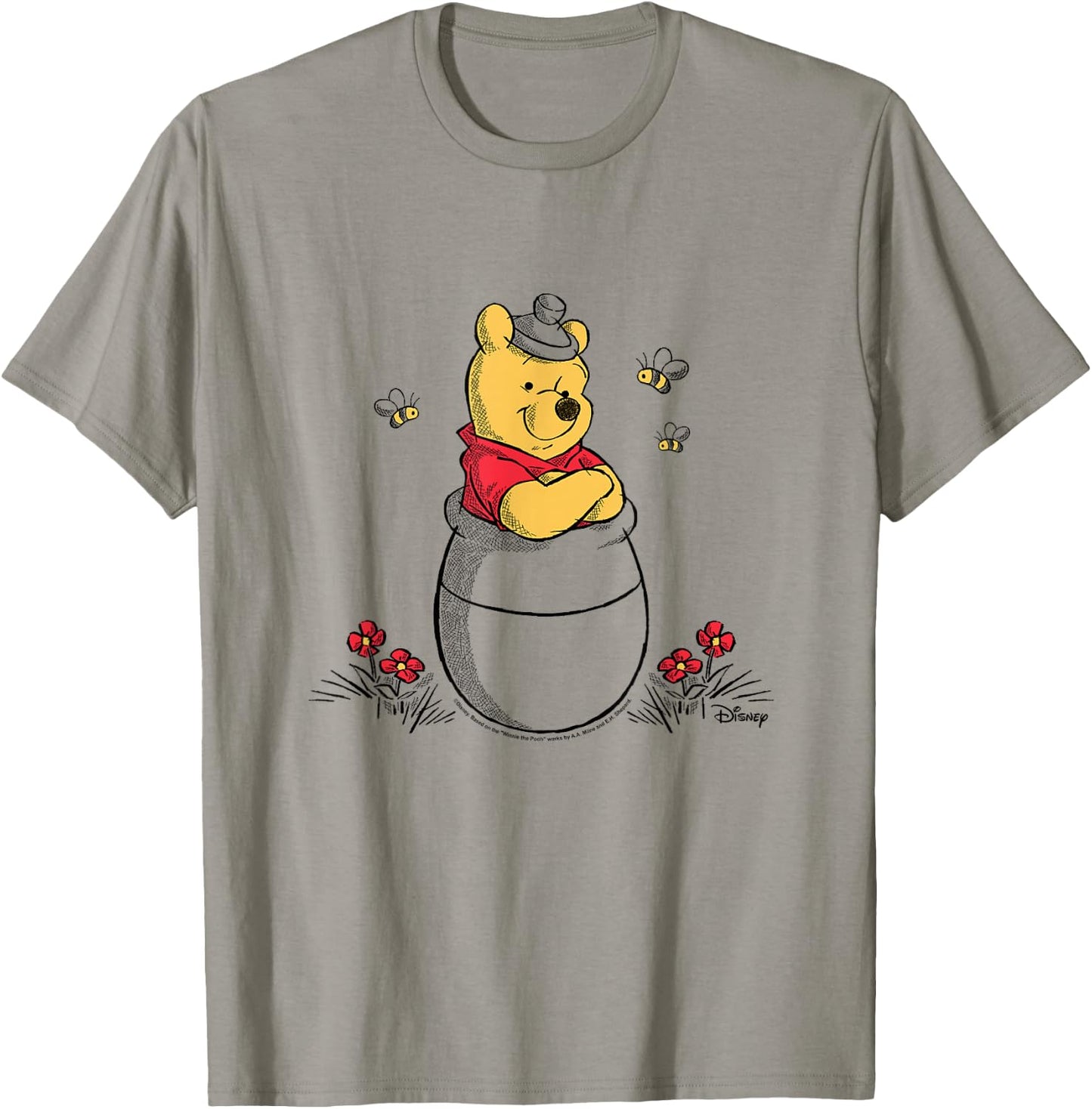 Winnie the Pooh - Pooh Honey Pot Bees T-Shirt - T-Shirt | Sand