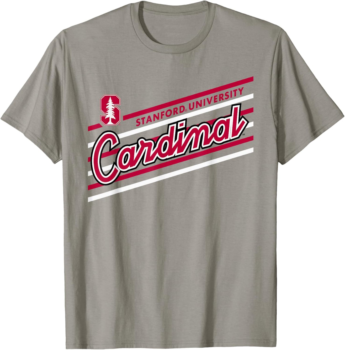 Stanford Cardinal Retro Performer Gray Officially Licensed T-Shirt - T-Shirt | Sand