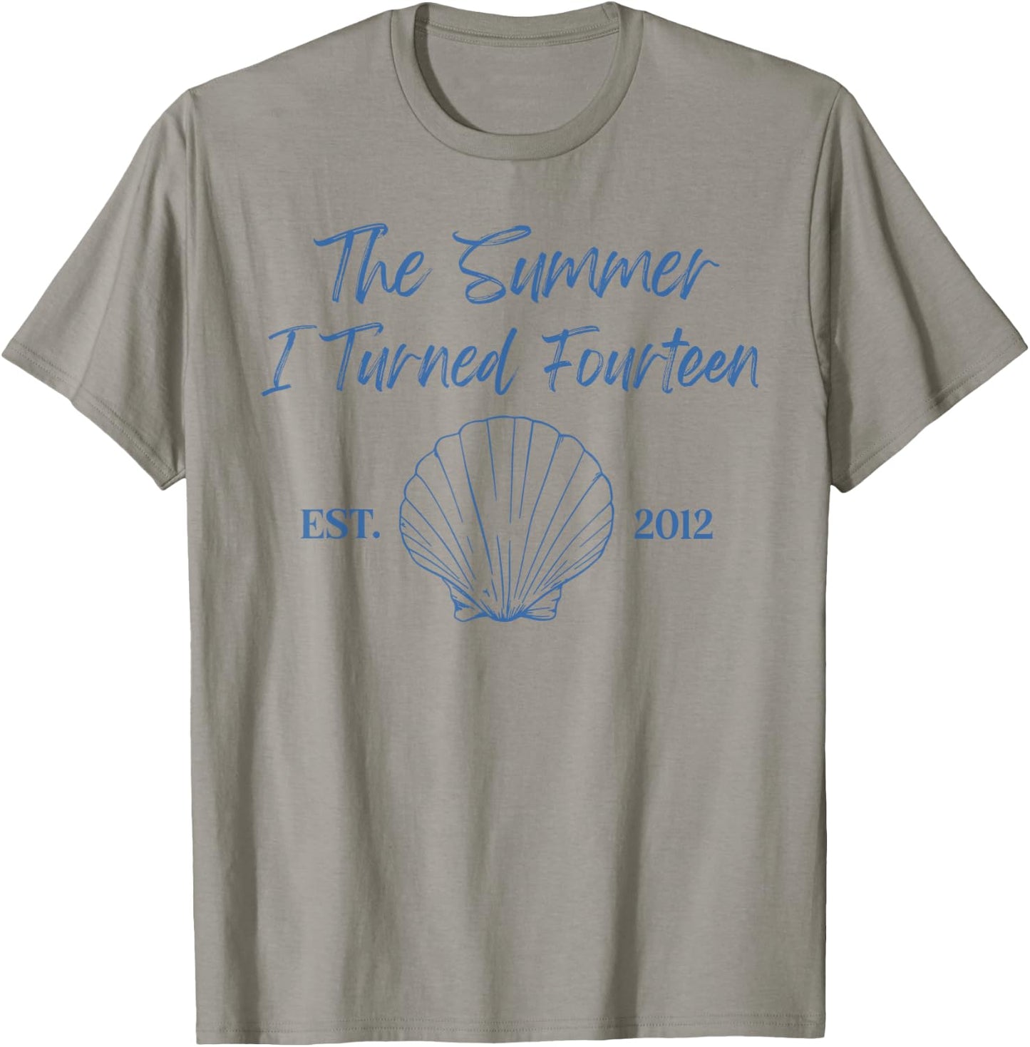 Summer I Turned Fourteen 14th Birthday Seashell Coastal Bow T-Shirt - T-Shirt | Sand