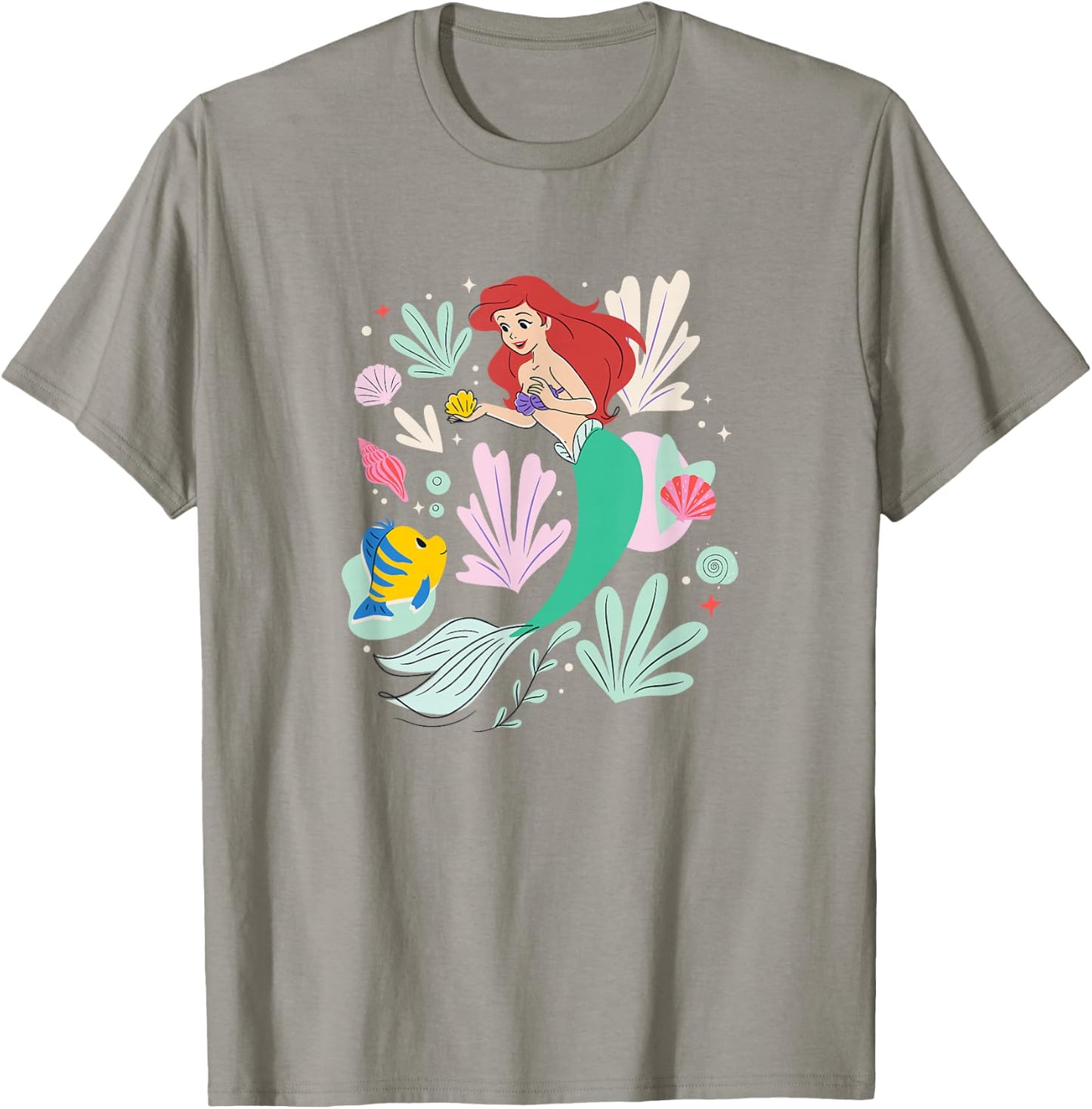 Disney The Little Mermaid Ariel & Flounder Undersea Sketch T-Shirt - T-Shirt | Sand