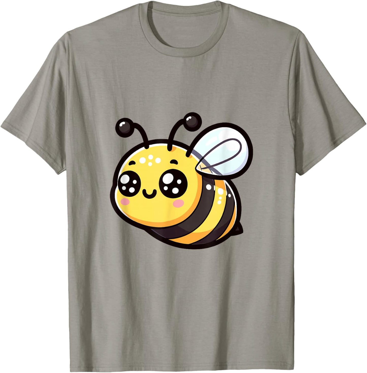 Joyful Cartoon Bee Cute Adorable Yellow Black T-Shirt - T-Shirt | Sand