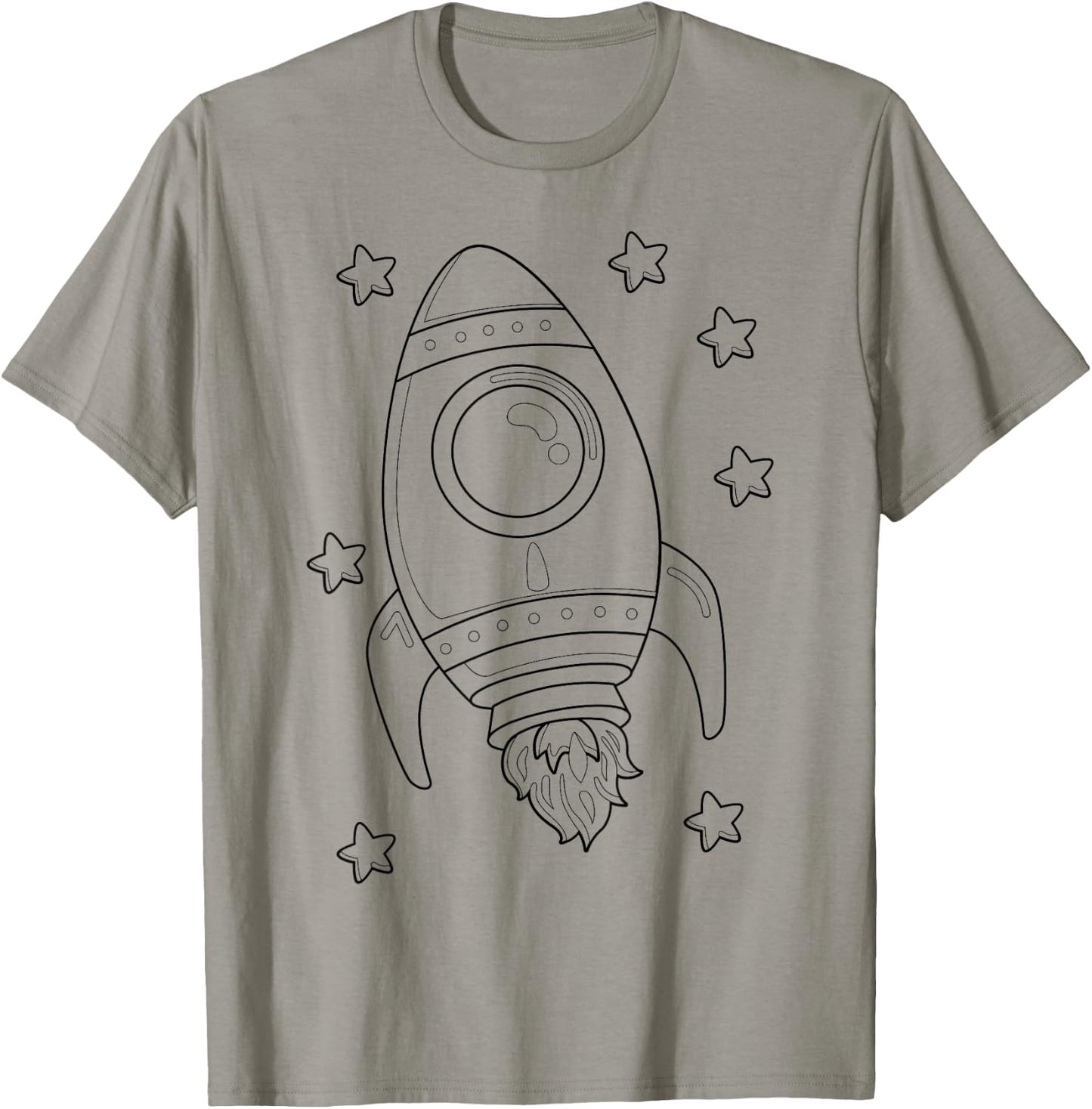 Weltraum Rakete Astronaut Kosmos Mandala zum ausmalen T-Shirt - T-Shirt | Sand