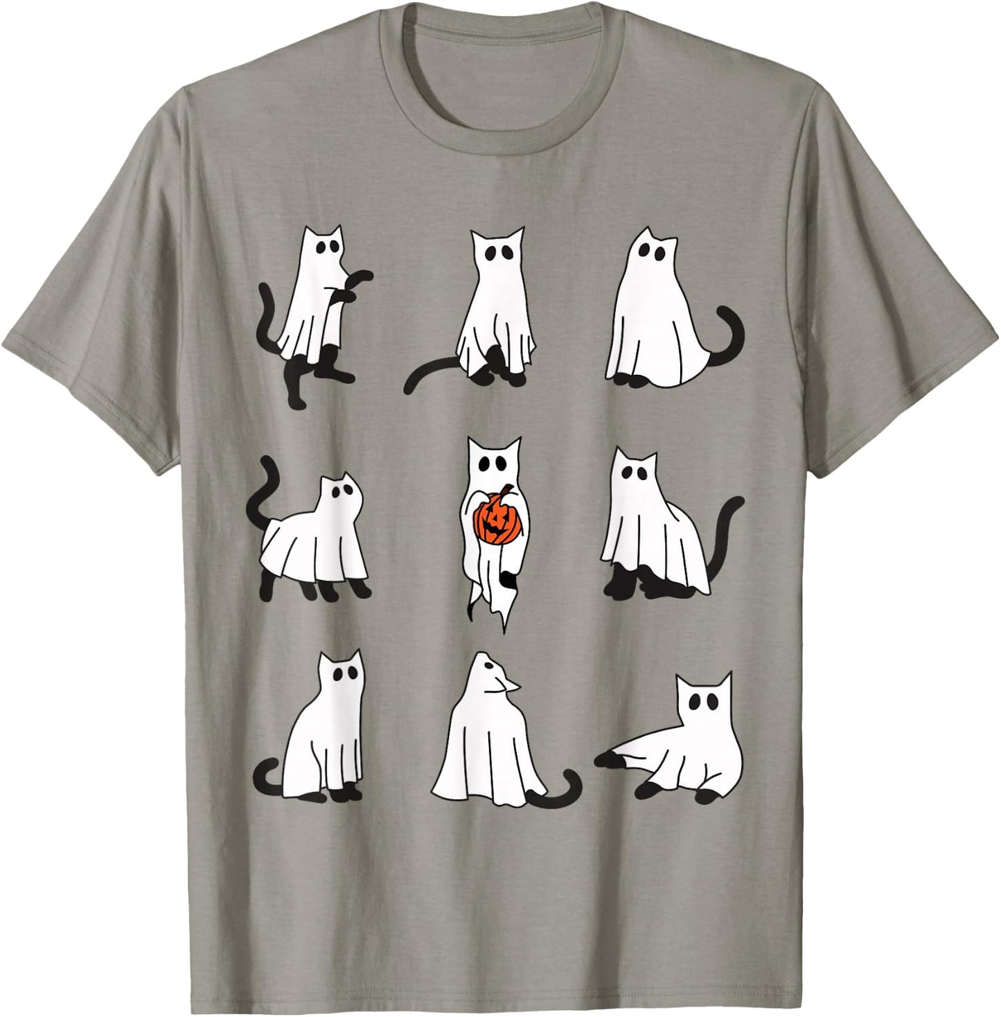 Cute Ghost Cat Funny Halloween Cat Design ghost cat Women Kids T-Shirt - T-Shirt | Sand