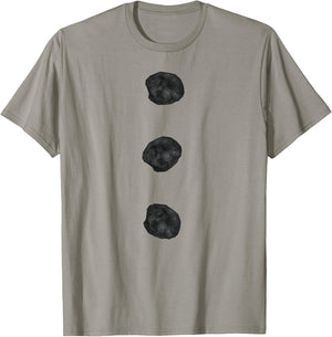 Snowman Costume Shirt Three Black Buttons on White T-Shirt - T-Shirt | Sand