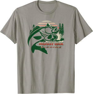 Mossy Oak Fishing Built For The Bite Fish Logo T-Shirt - T-Shirt | Sand