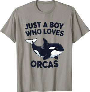 Just A Boy Who Loves Orcas T-Shirt - T-Shirt | Sand