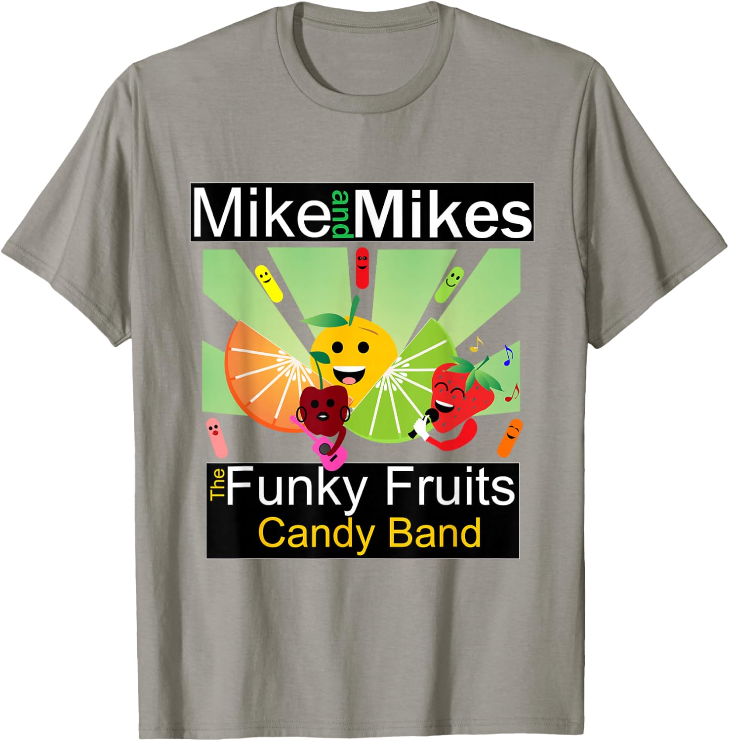 Fruit Candy Funny Band Mike and Mikes Adults Kids Green T-Shirt - T-Shirt | Sand