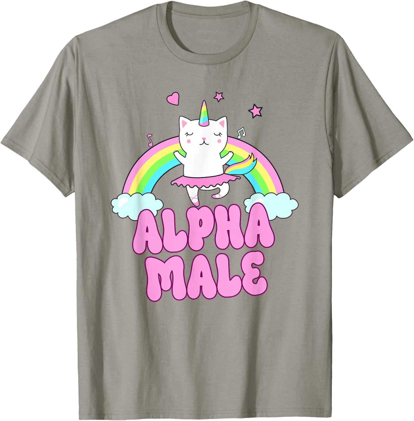 Alpha Male Unicorn Ironic Pink Funny Sarkastic Y2K Meme T-Shirt - T-Shirt | Sand