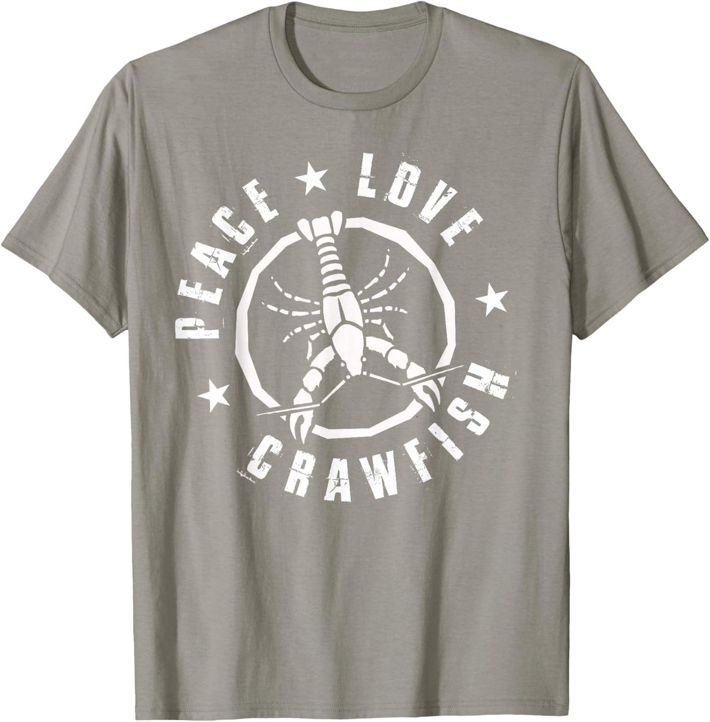 Funny Crawfish Boil Peace Love Crayfish Cajun Men T-Shirt - T-Shirt | Sand