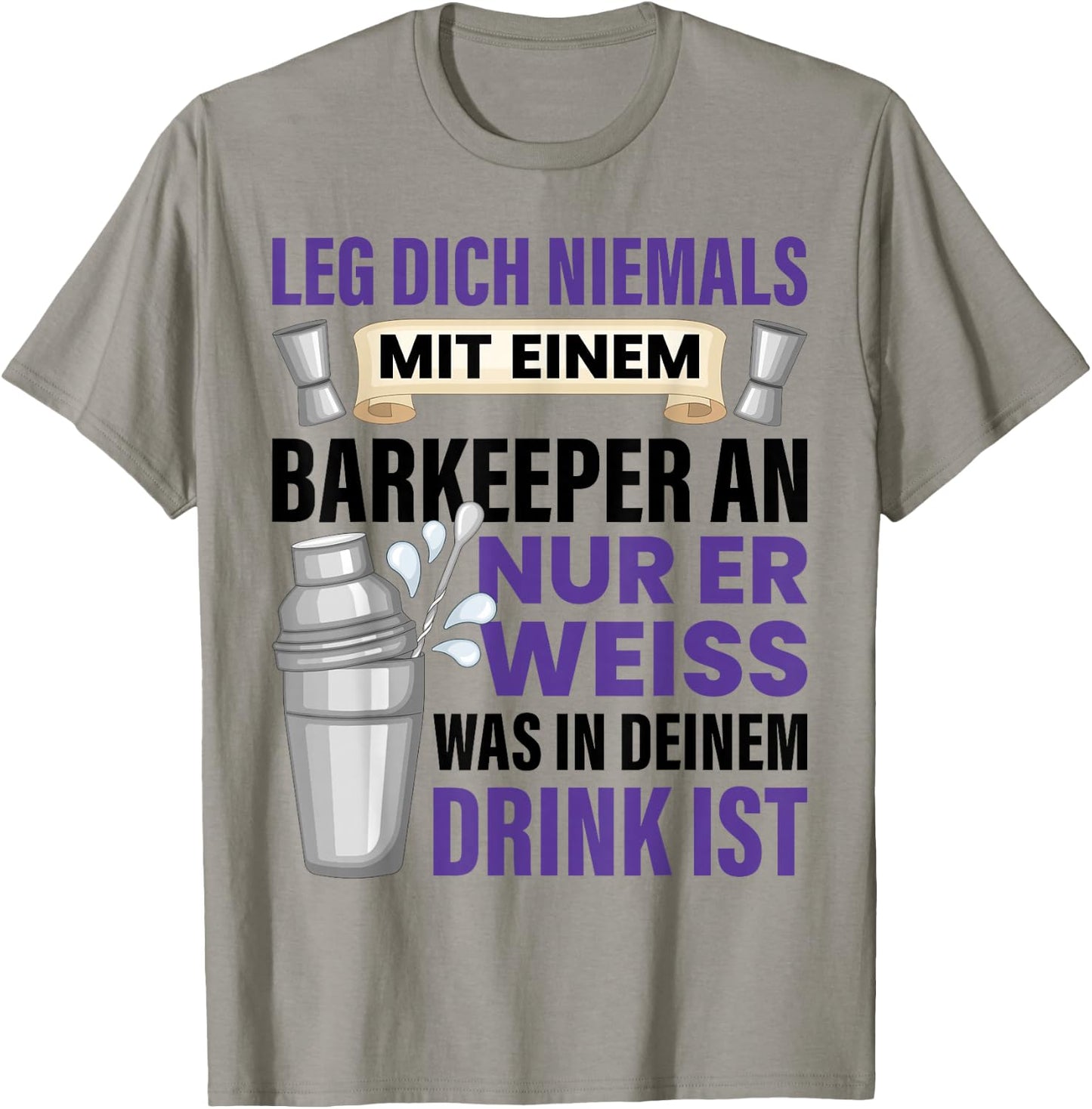 Barkeeper Spruch Geschenk Barmann Getränkemischer Spruch Bar T-Shirt - T-Shirt | Sand