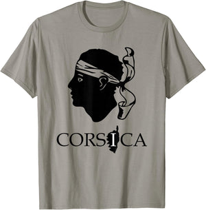 Corsica Île de France with pirate head Corsica , grey, S T-Shirt - T-Shirt | Sand
