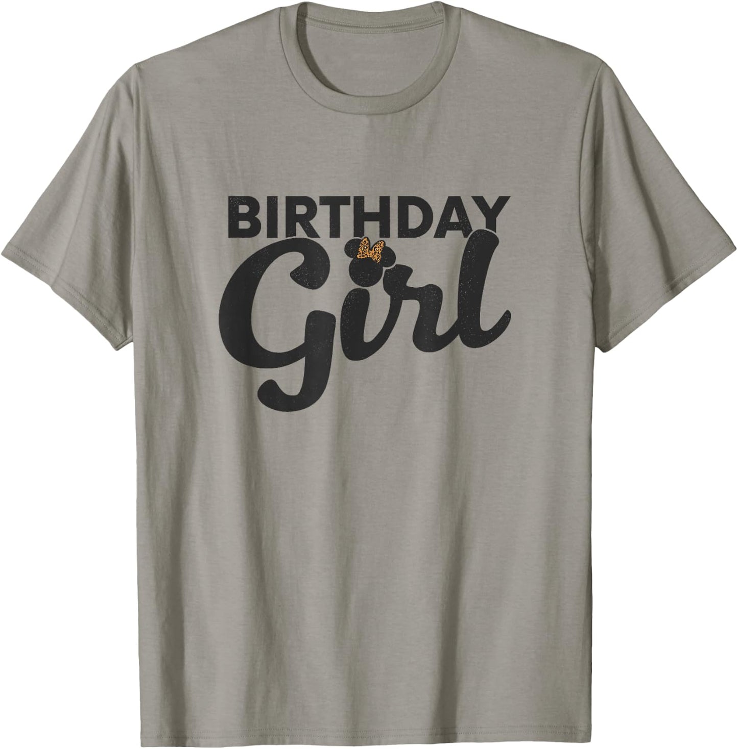 Disney Minnie Mouse Birthday Girl Cute Leopard Bow T-Shirt - T-Shirt | Sand