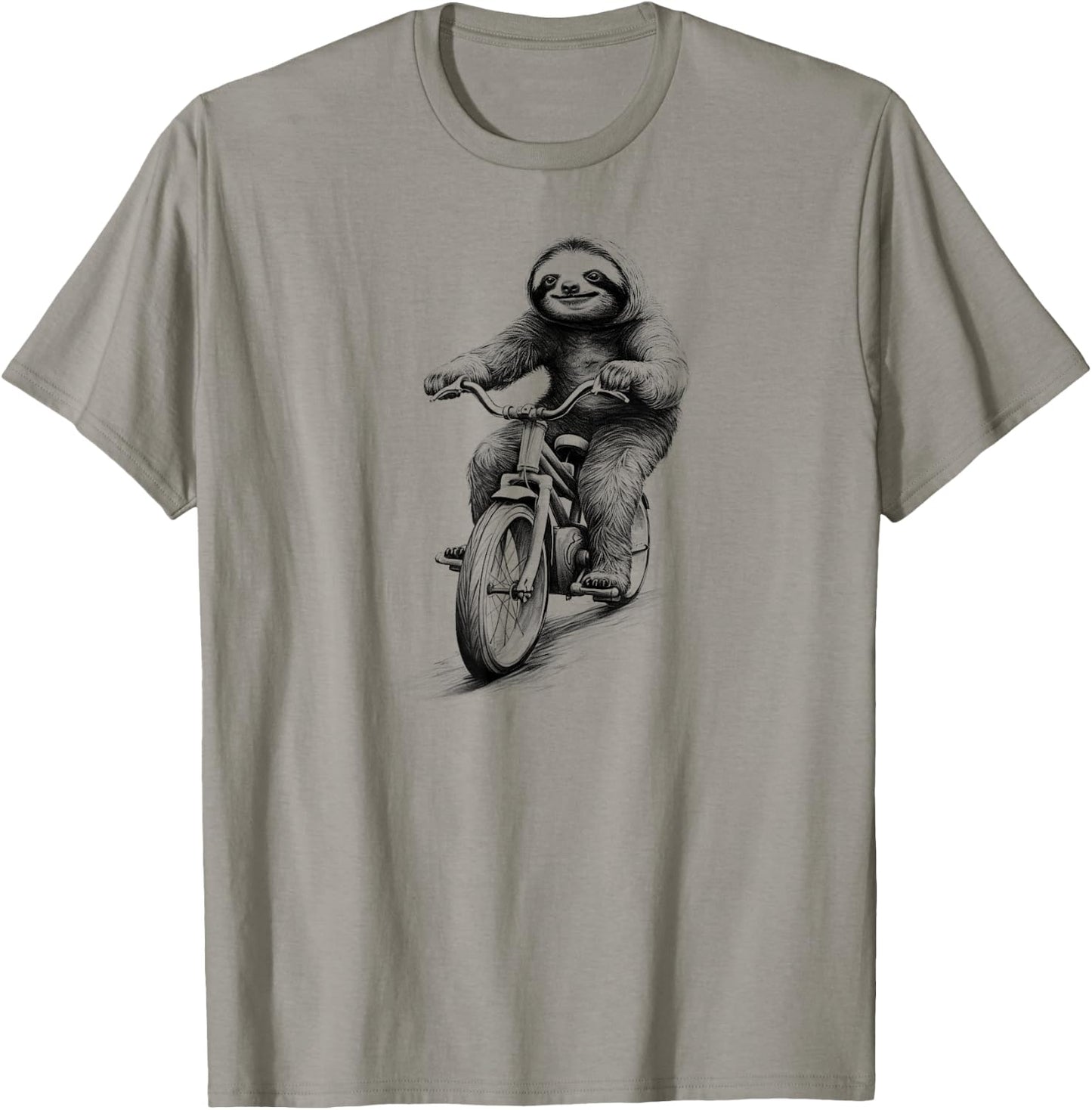 Sloth Riding Bicycle Biker Sloth Ride Slow T-Shirt - T-Shirt | Sand