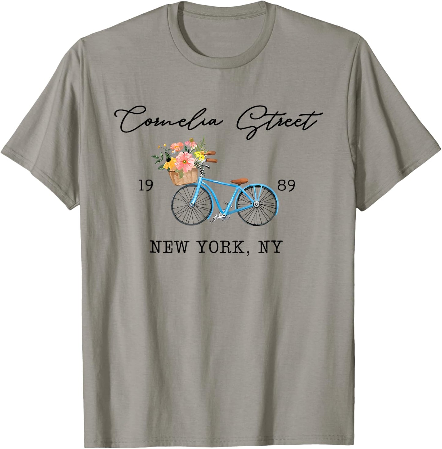 Cornelia Floral Street Bike New City York Women T-Shirt - T-Shirt | Sand
