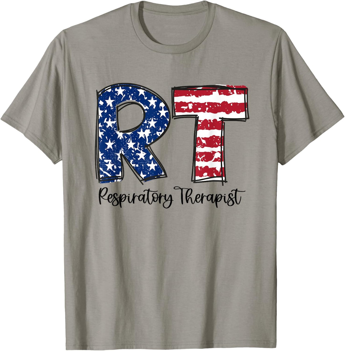 Respiratory Therapist 4th of July RT American Flag Patriotic T-Shirt - T-Shirt | Sand