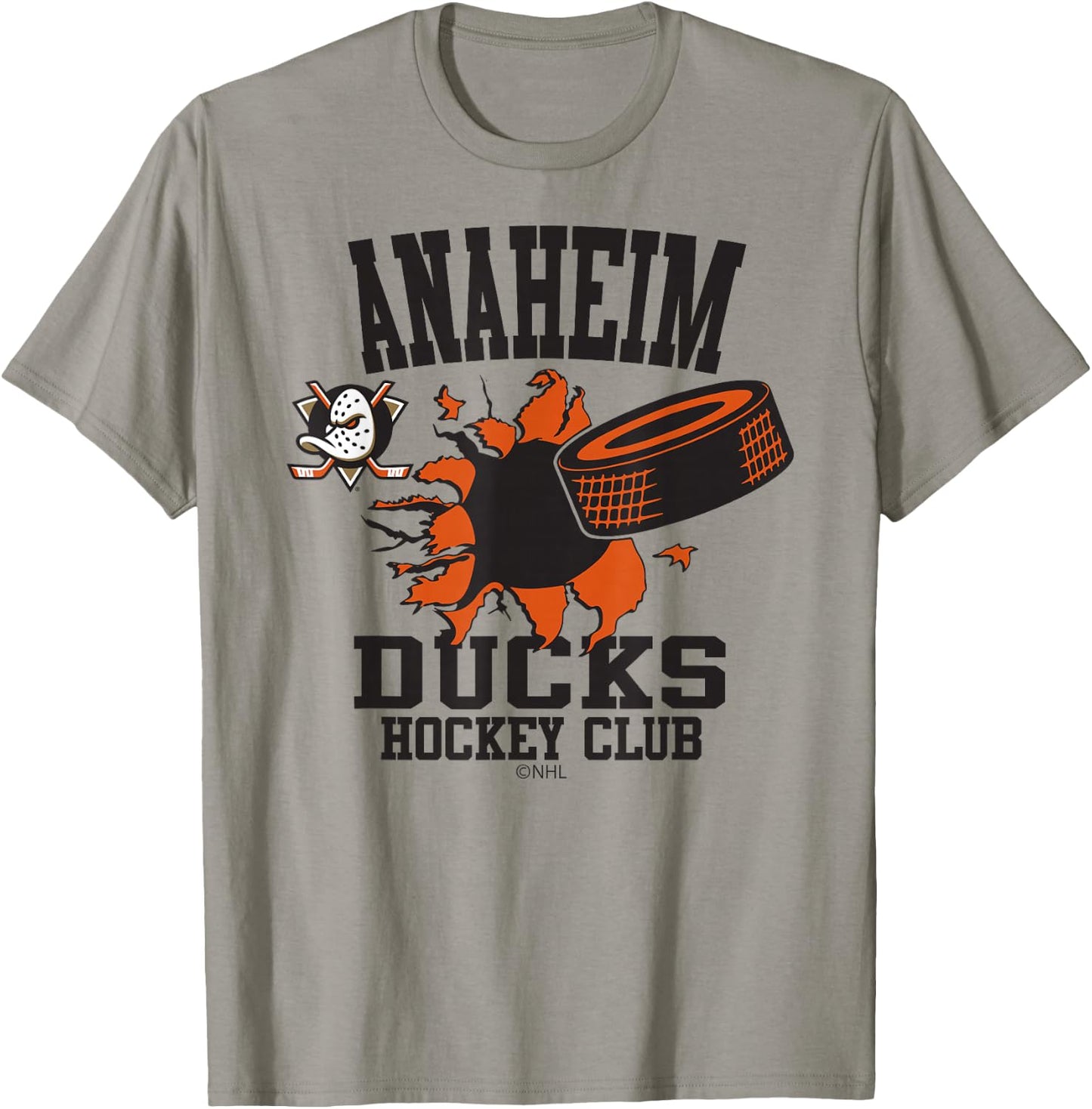 Anaheim Ducks Hockey Puck Burst Officially Licensed T-Shirt - T-Shirt | Sand