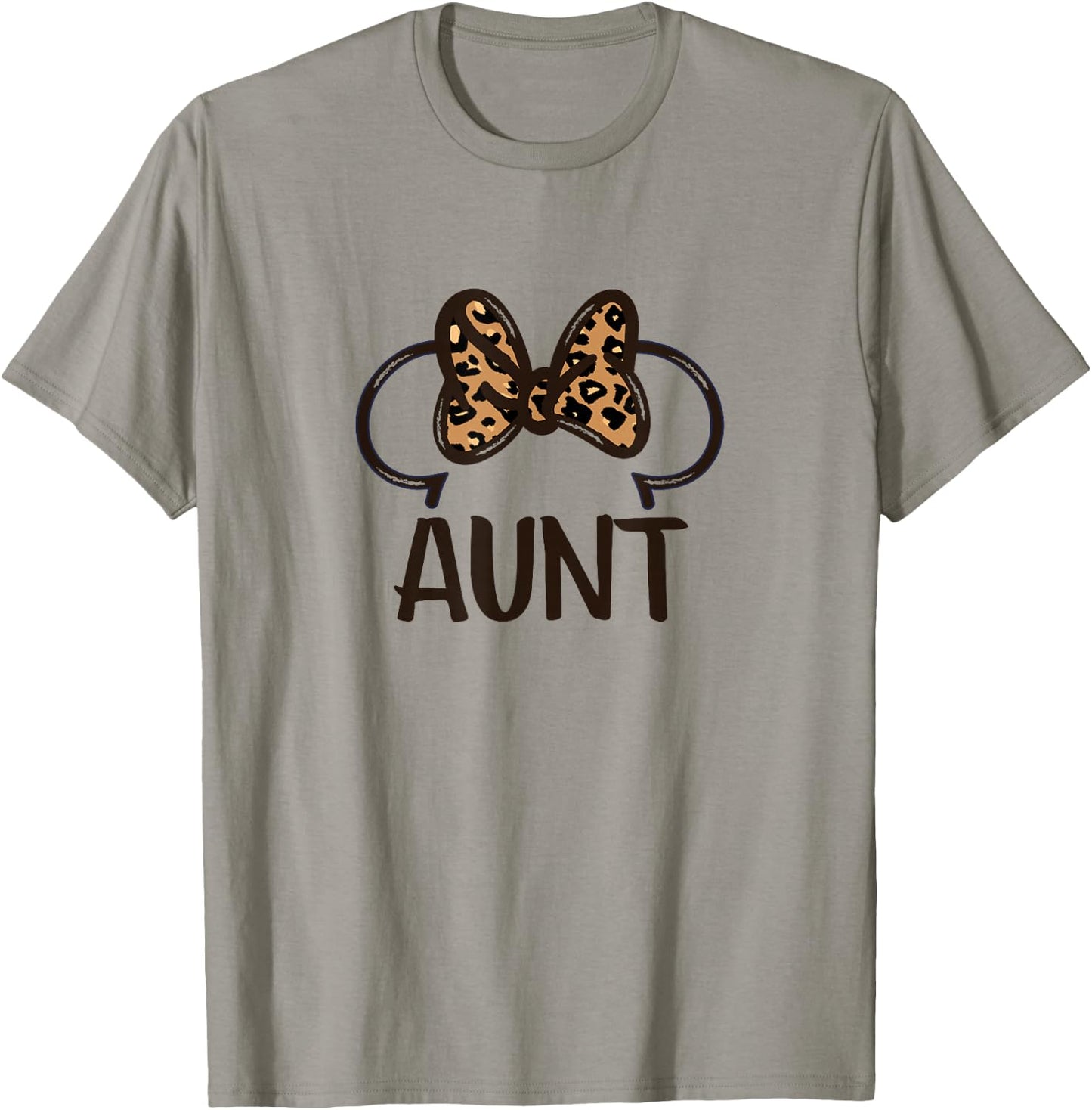Disney Mickey and Friends Minnie Mouse Aunt Leopard Bow T-Shirt - T-Shirt | Sand