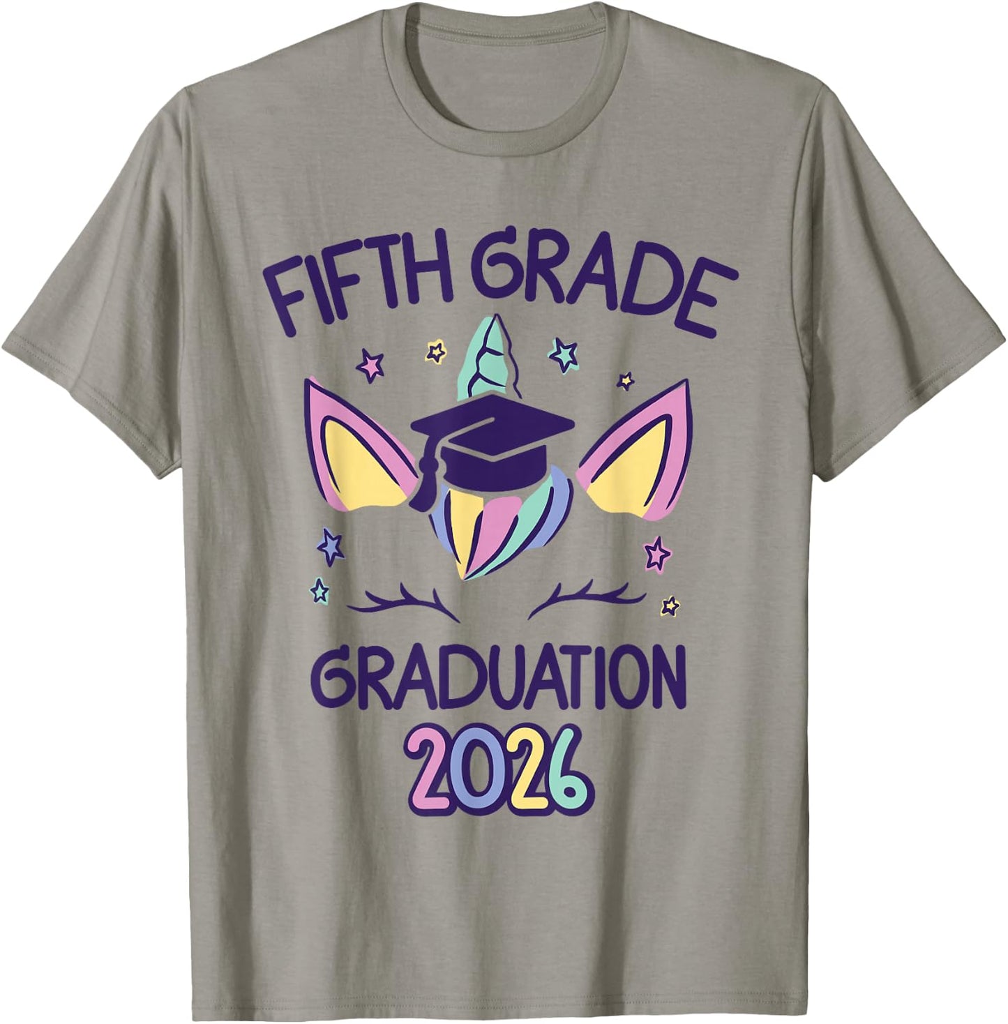 5th Grade Graduation Unicorn Fifth Grade Grad Girl 2026 T-Shirt - T-Shirt | Sand