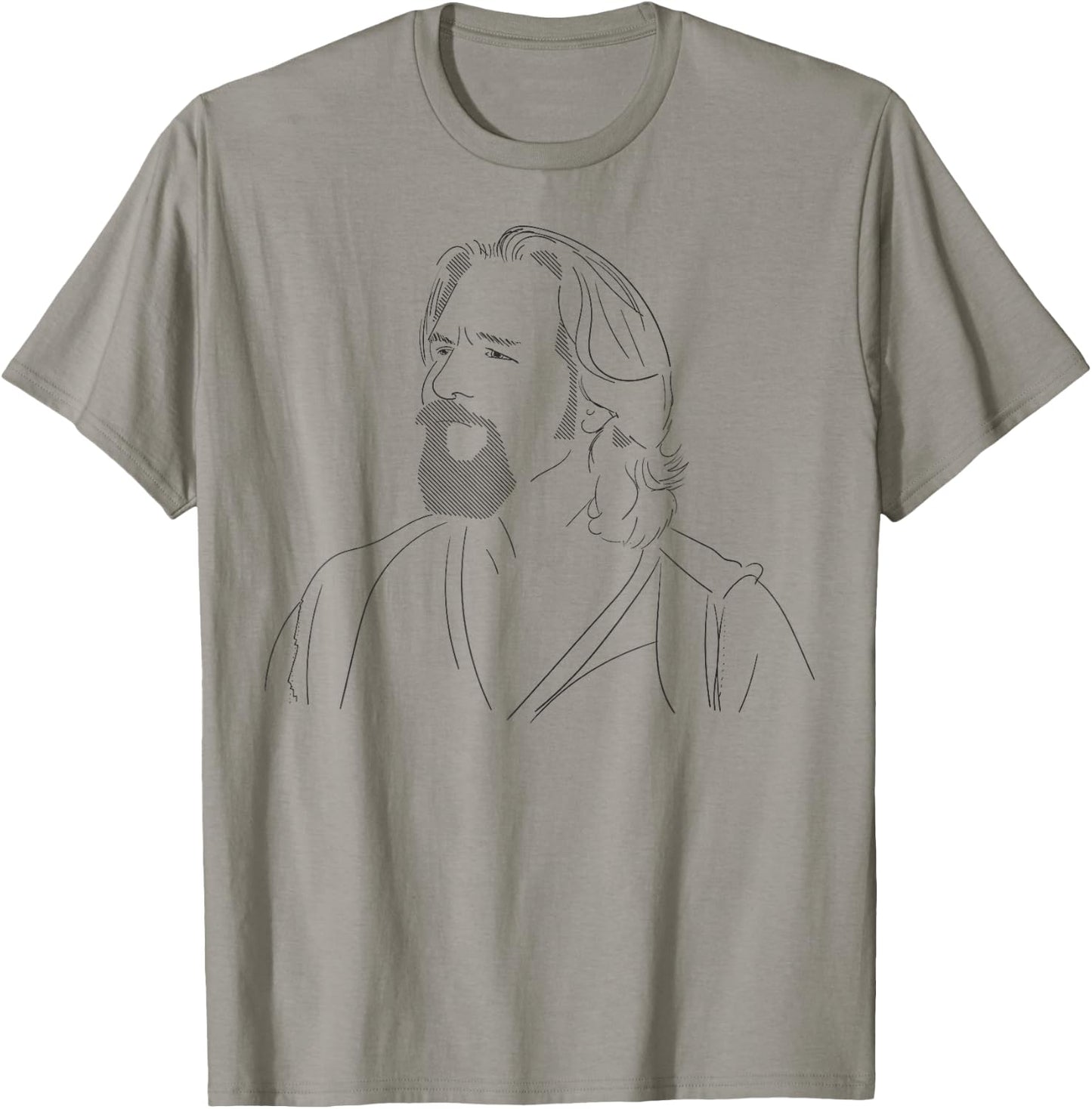 Sketch of the portrait of Big Lebowski The Dude , white, S T-Shirt - T-Shirt | Sand