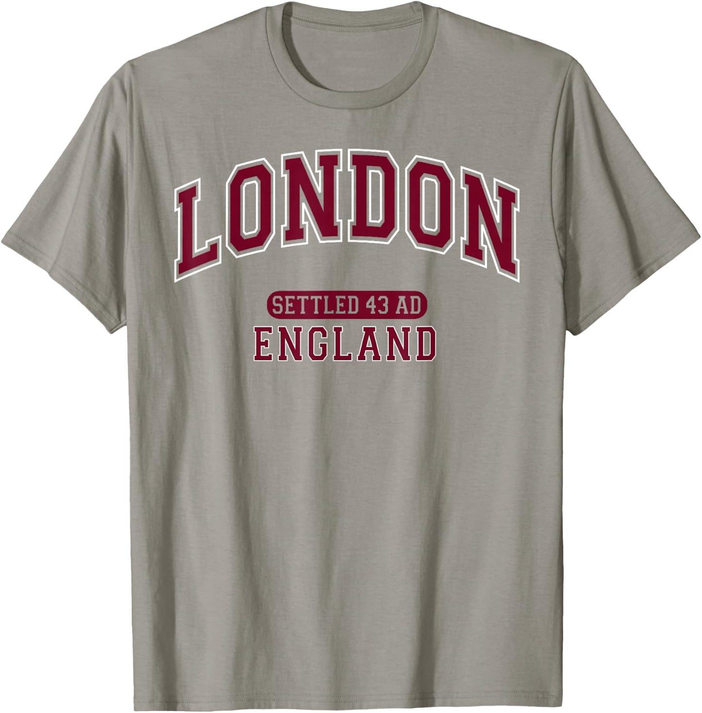 London England Settled 43 AD Vintage Sports Burgundy T-Shirt - T-Shirt | Sand