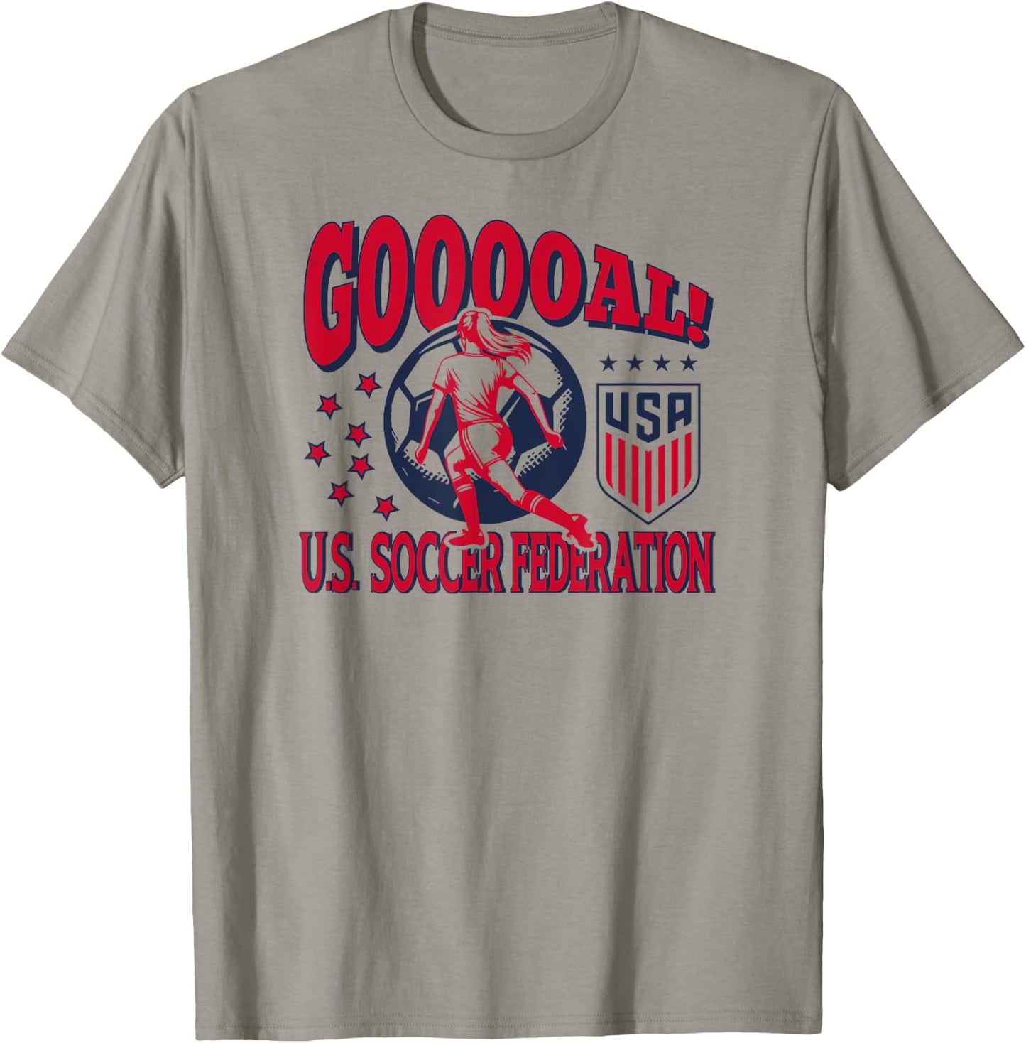 U.S. Soccer Federation Goal White USWNT Officially Licensed T-Shirt - T-Shirt | Sand