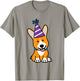 Happy Birthday Party Hat Corgi Welsh dog puppy T-Shirt - T-Shirt | Sand