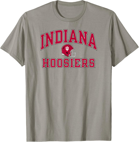 Indiana Hoosiers Football Helmet Gray Officially Licensed T-Shirt - T-Shirt | Sand