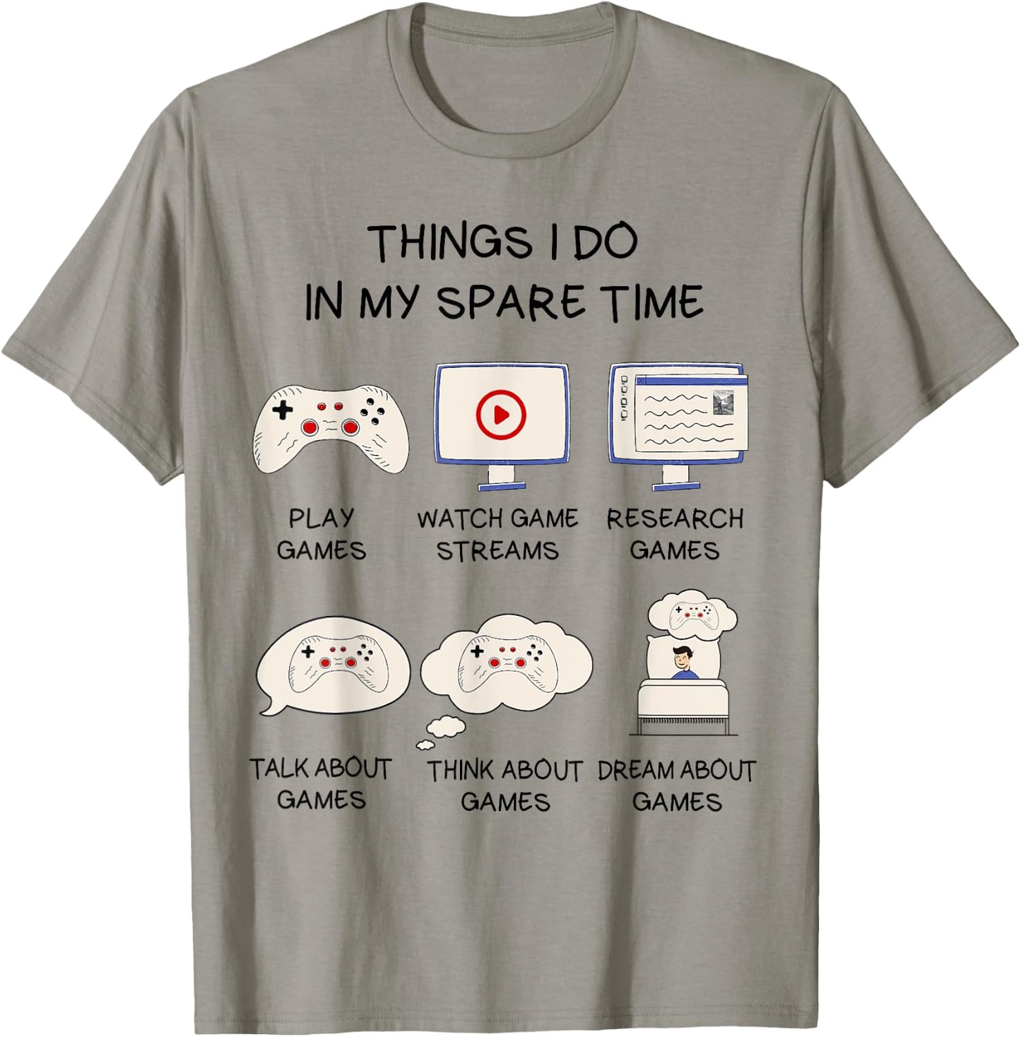 Funny Gaming Shirt For Teen Boys Men In My Spare Time Gamer T-Shirt - T-Shirt | Sand