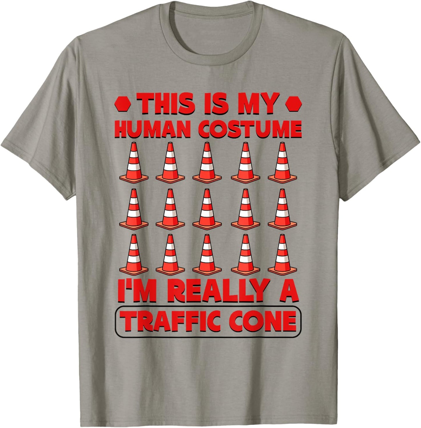 Funny Halloween Costume I'm Really A Traffic Cone T-Shirt - T-Shirt | Sand