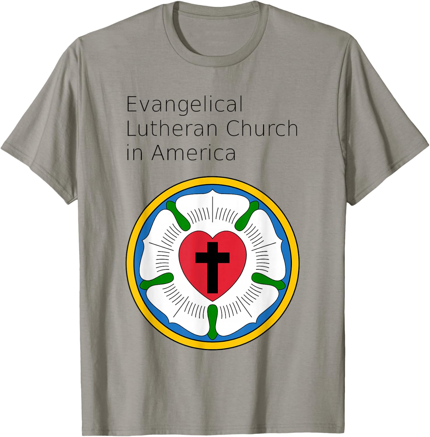 ELCA Rose Seal Logo of the Evangelical Lutheran Church in America T-Shirt - T-Shirt | Sand