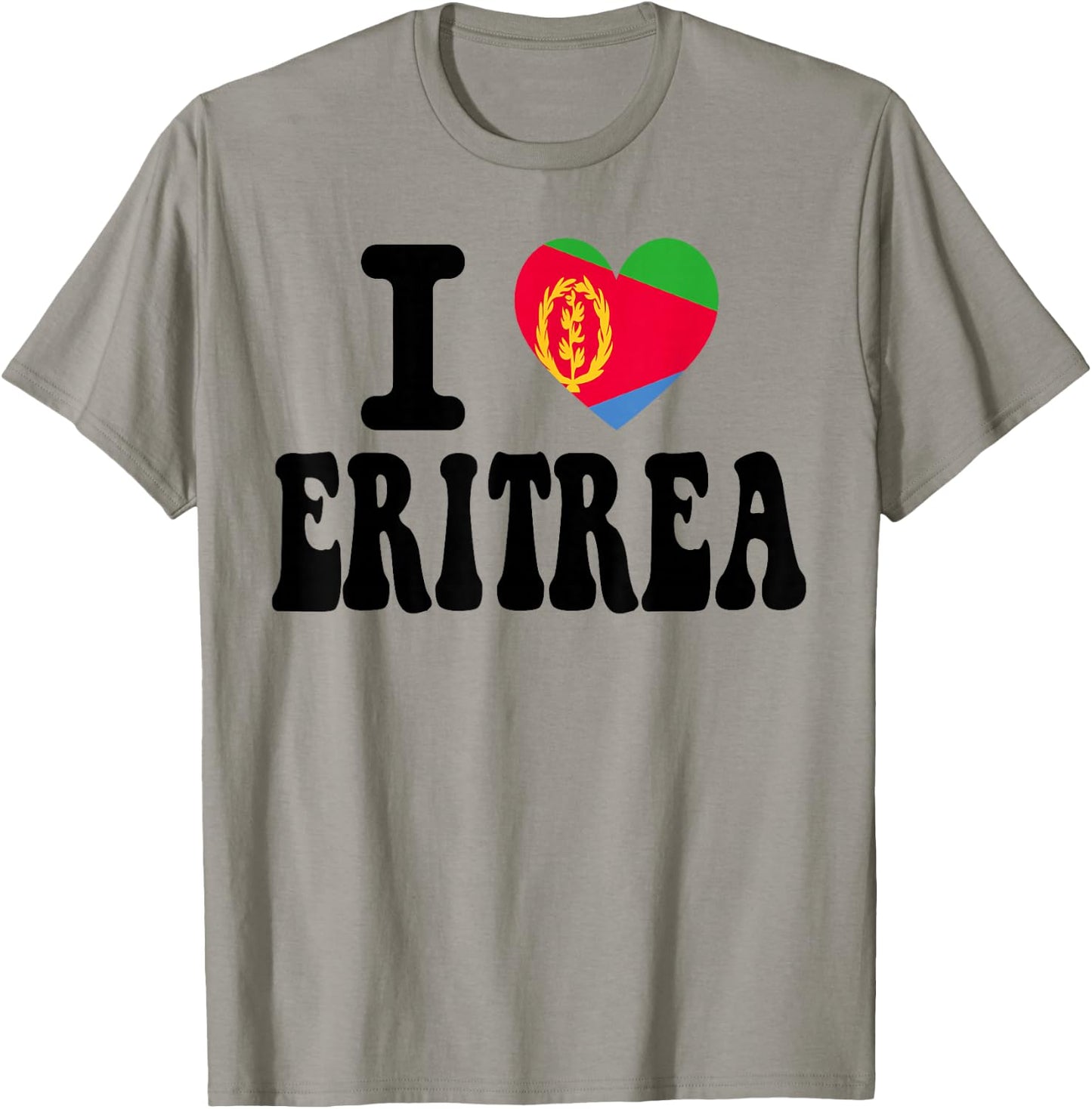 I Love Eritrea Heart Flag Retro Travel Souvenir T-Shirt - T-Shirt | Sand