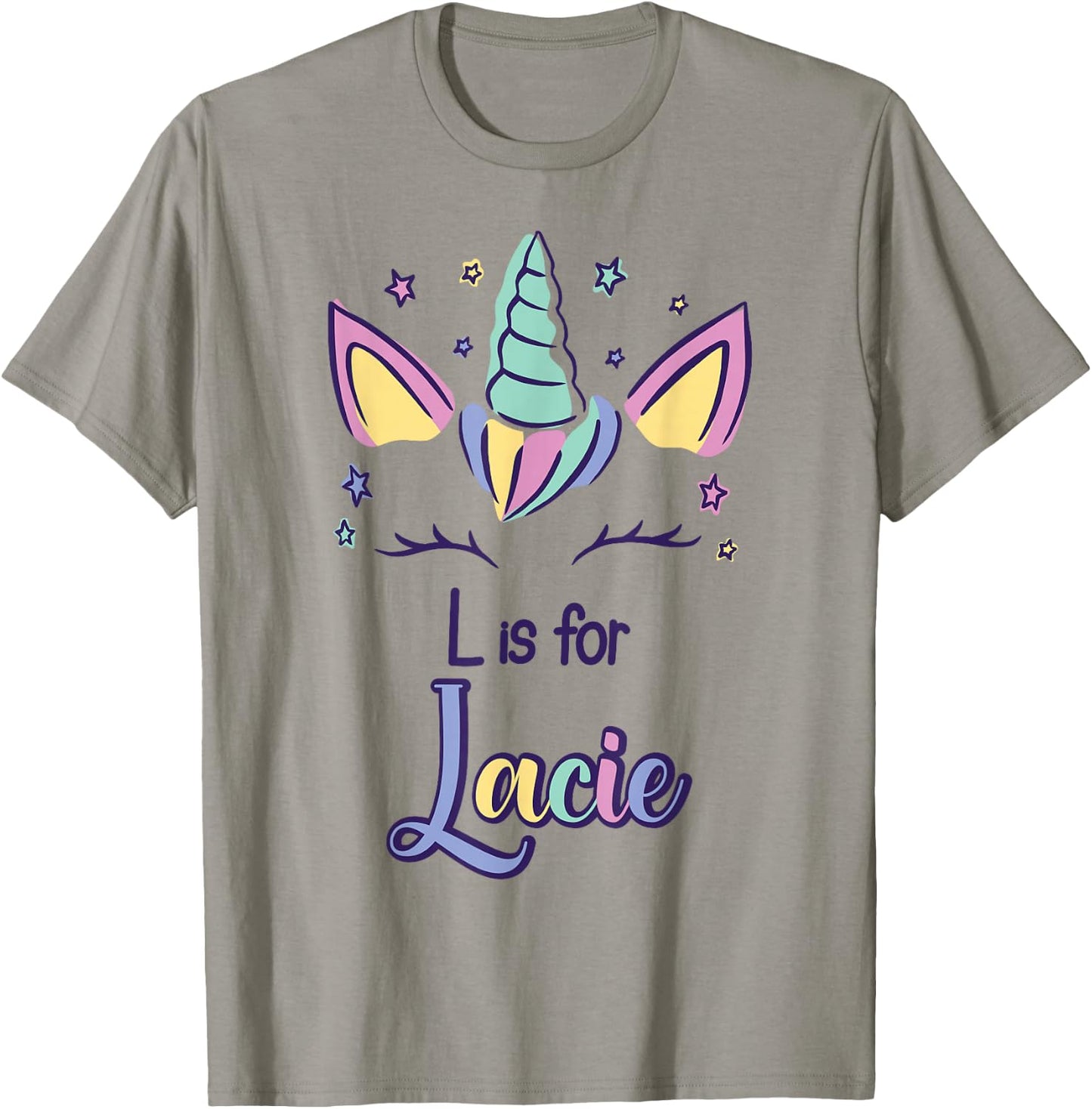 First Name Lacie Personalized L Is For Lacie T-Shirt - T-Shirt | Sand
