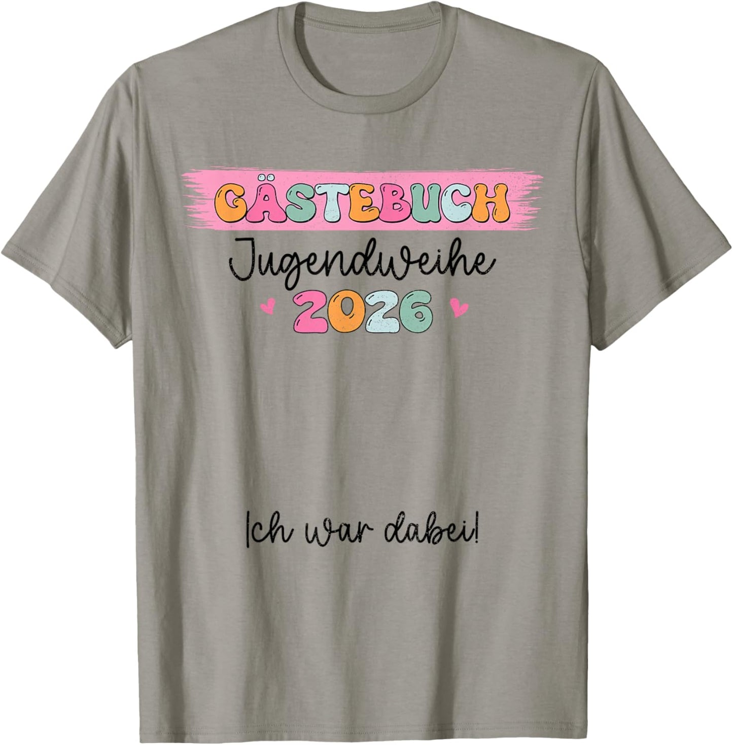Jugendweihe 2026 Guest Book Guest List for Girls Groovy , White, S T-Shirt - T-Shirt | Sand