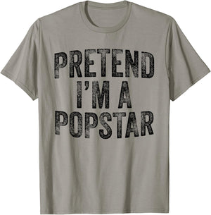 Pretend I'm A Popstar Family Lazy Halloween Party Costume T-Shirt - T-Shirt | Sand
