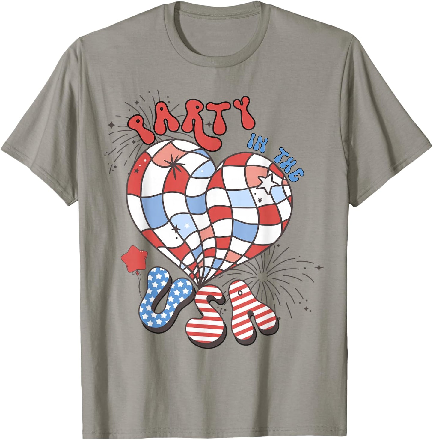 Party in The USA 4th of July America Independence Girl Women T-Shirt - T-Shirt | Sand