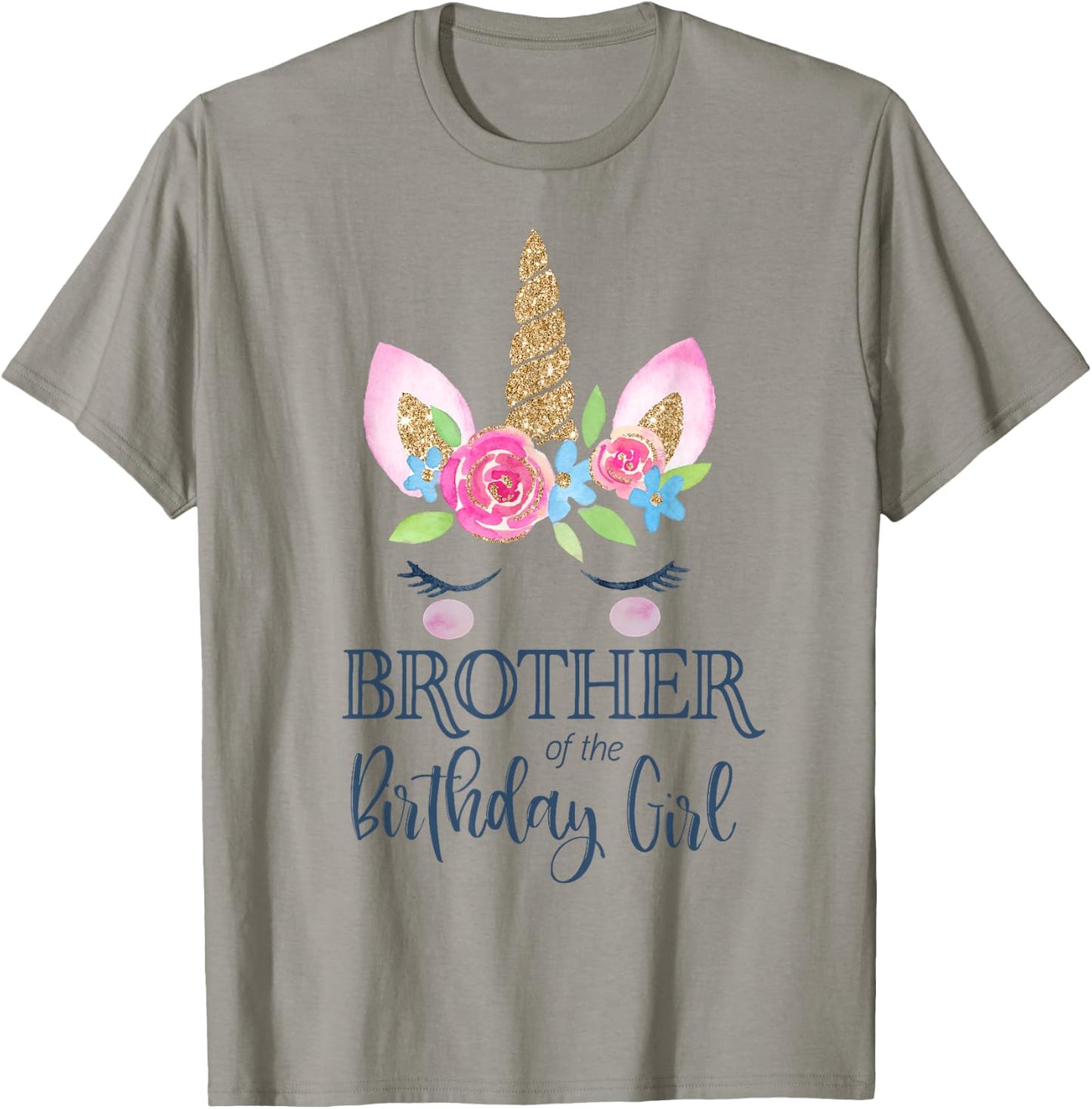 Unicorn Brother of The Birthday Girl Shirt Matching Party T-Shirt - T-Shirt | Sand