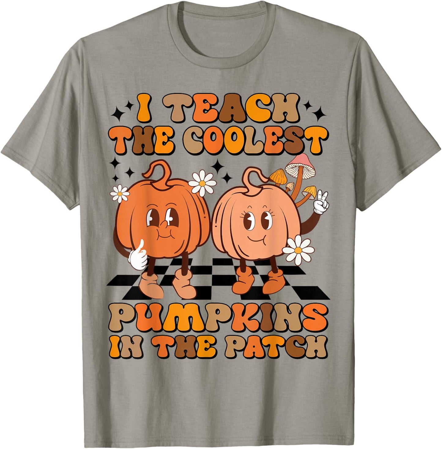 I Teach The Coolest Pumpkins In The Patch Teacher Halloween T-Shirt - T-Shirt | Sand